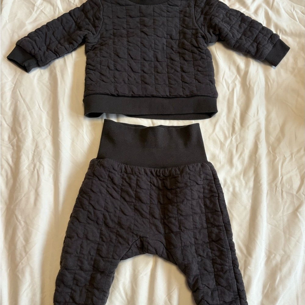 Cotton-on Dark gray Quilted Baby Outfit